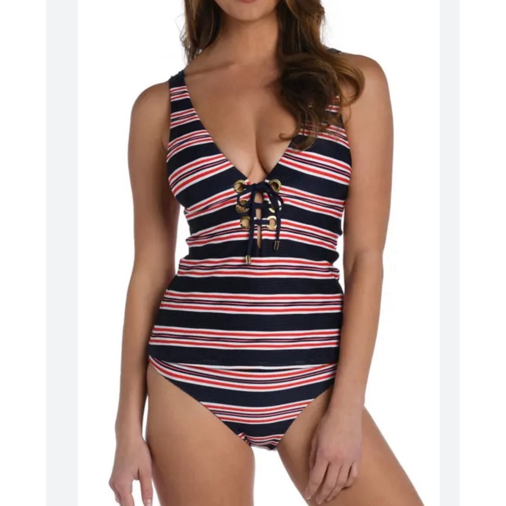 NEW La Blanca Women's Over The Shoulder Tankini Swimsuit